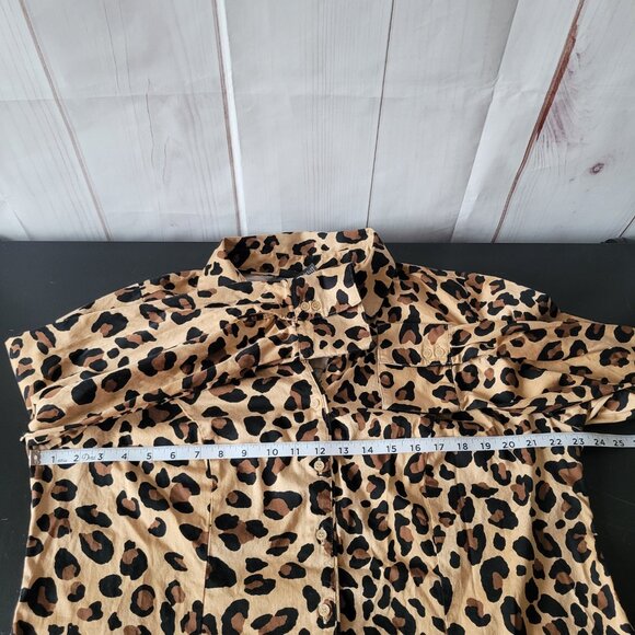 Lane Bryant Blouse, Women’s Plus Sz 20 Leopard Print Button-up, V-neck EUC - Picture 6 of 7